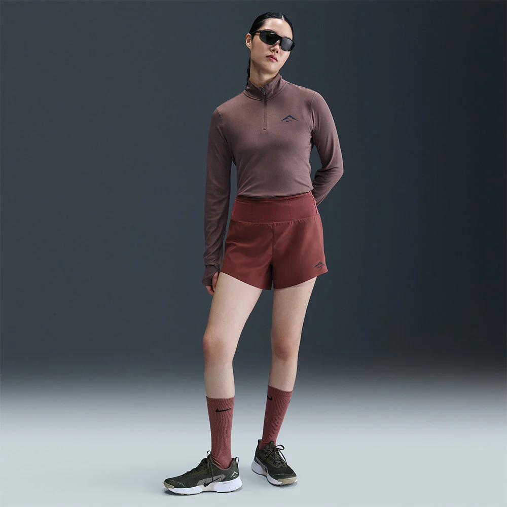 NIKE Dri-FIT Trail Brief-Lined Women's Running Shorts - Brown - L (US SIZE)