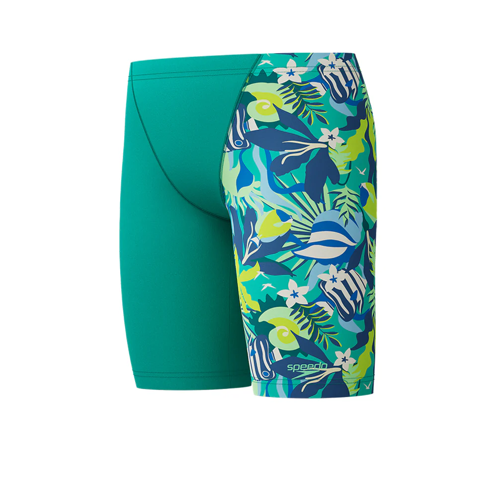 SPEEDO Allover V-Cut Jammer Boys Swim Shorts - Blue - 11-12 YEARS