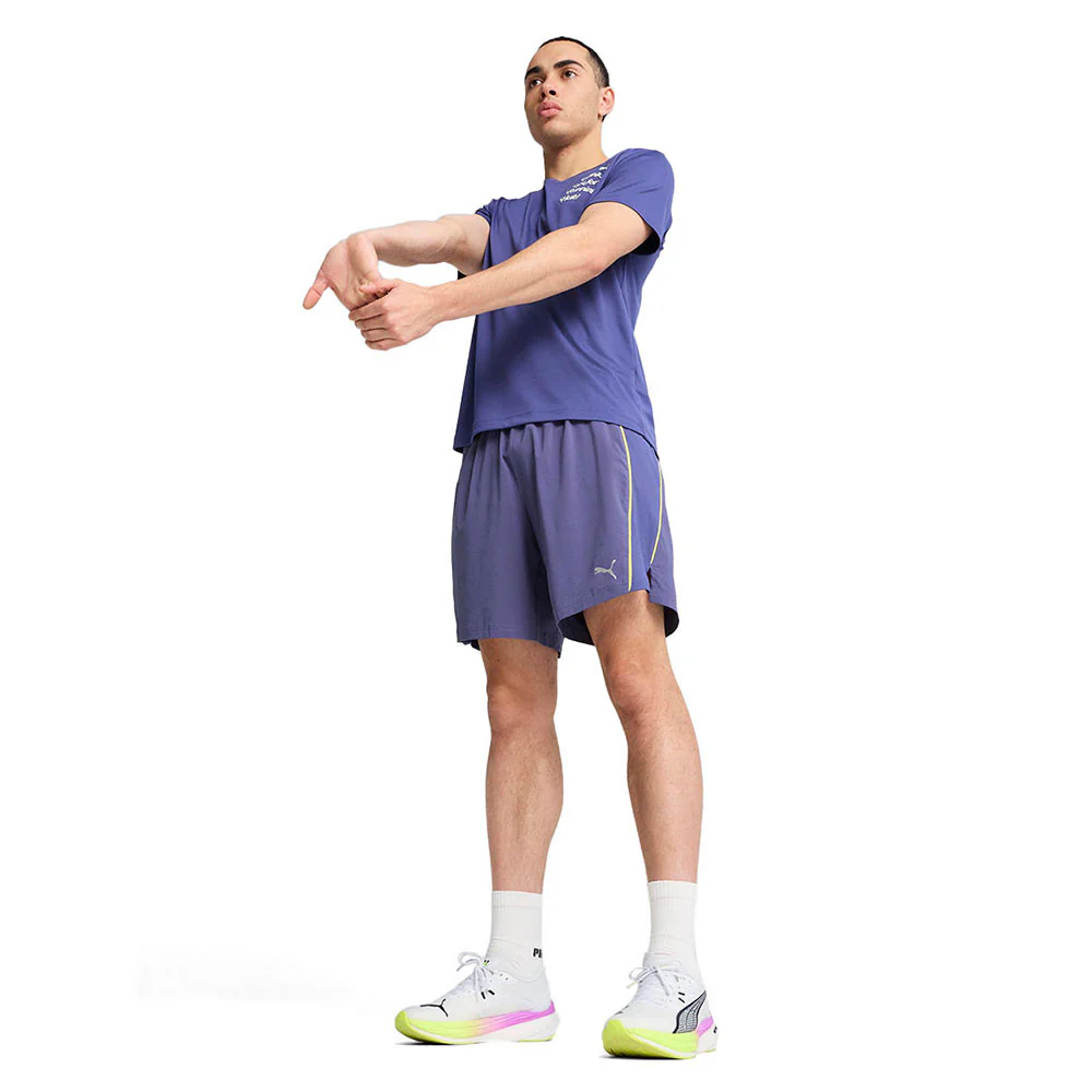 PUMA Graphics Slogan Men's Running T-Shirt - Navy - L (UK SIZE)