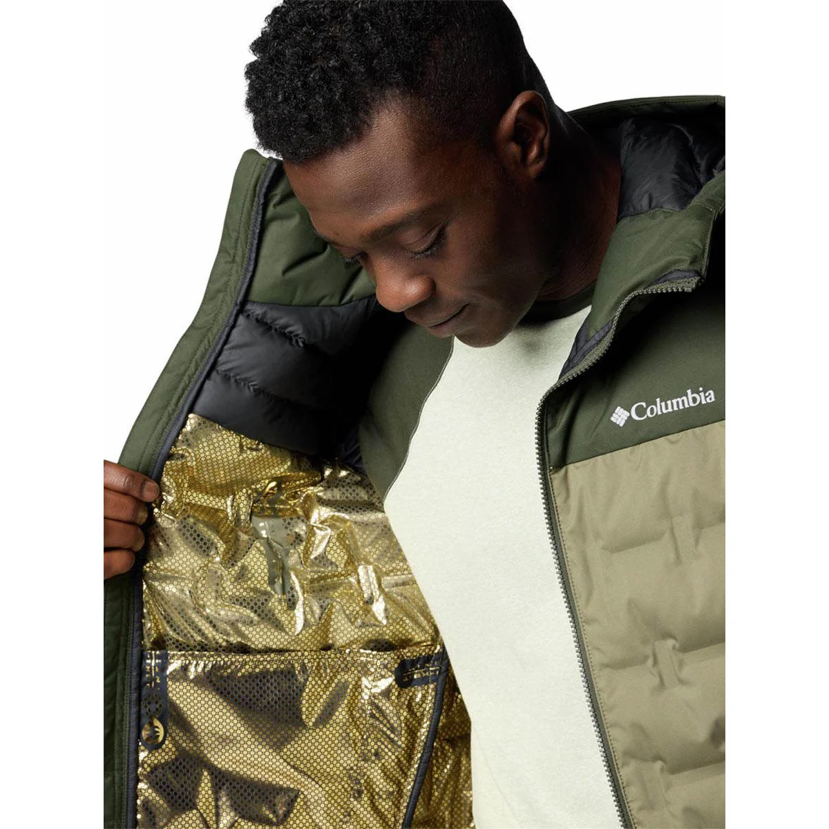 COLUMBIA Grand Trek™ III Down Hooded Men's Jacket - Green - 2XL (US SIZE)