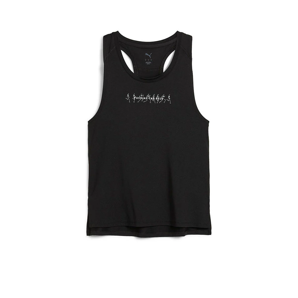 PUMA Run Graphic Mesh Singlet Women's Running Tank - Black - L (UK SIZE)