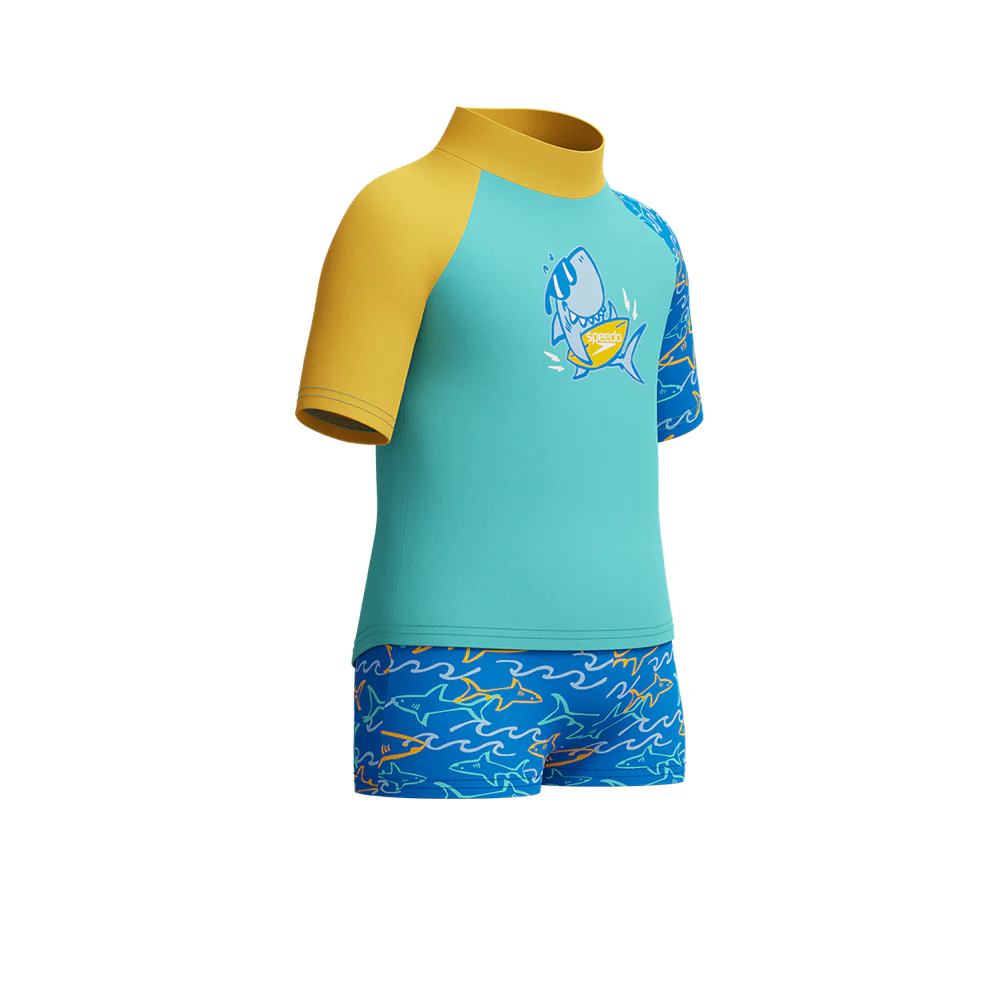 SPEEDO Learn to Swim Boys Swimsuit - Blue - 2 YEARS