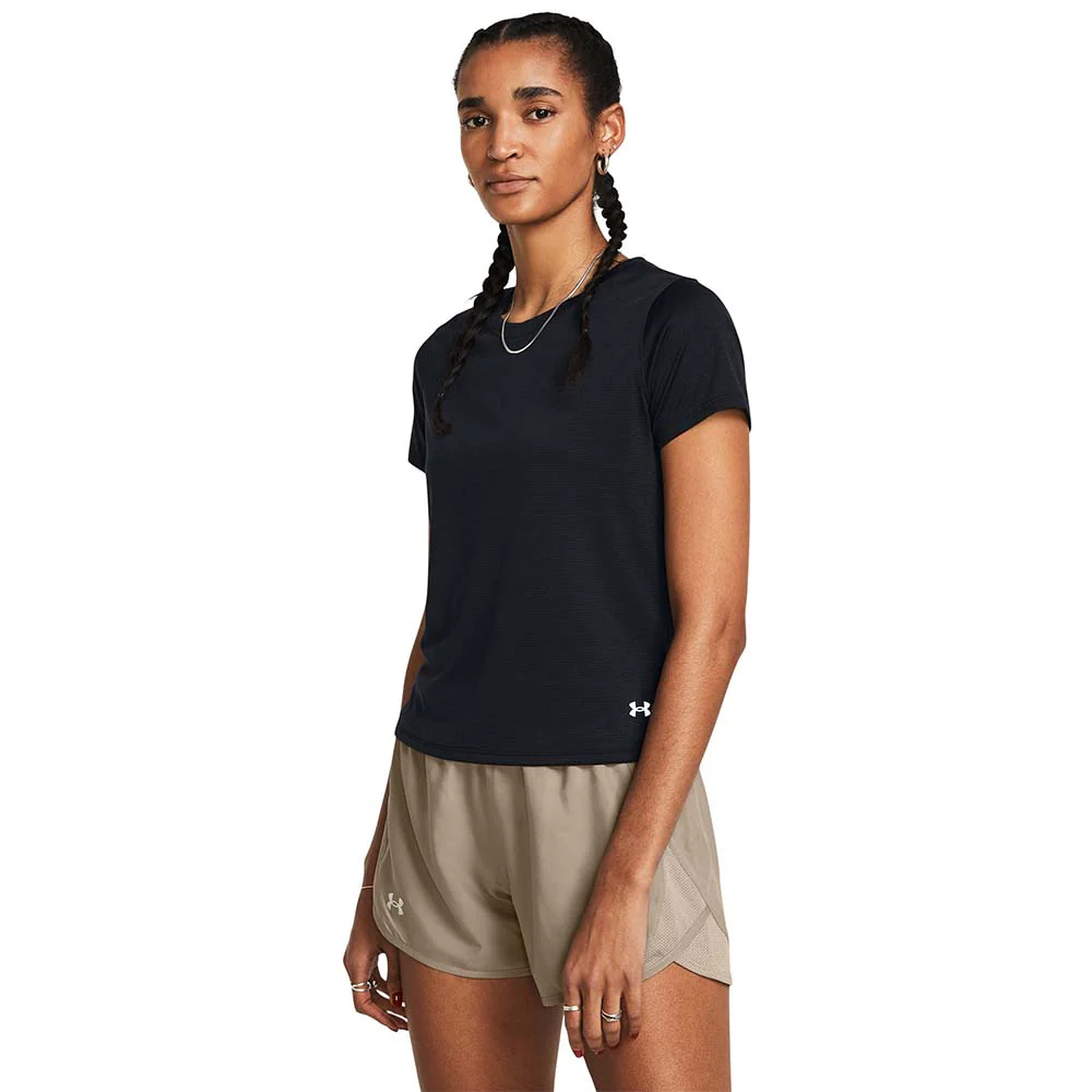 UNDER ARMOUR Launch  Short Sleeve Women's Running T-Shirt - Black - L (US SIZE)