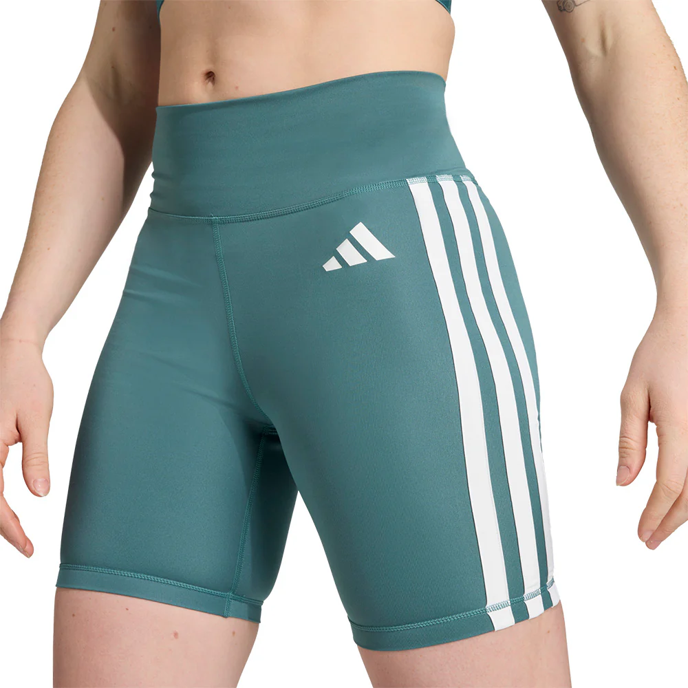 ADIDAS Optime Essentials 3-Stripes Women's Leggings Shorts - Black - L (ASIAN SIZE)