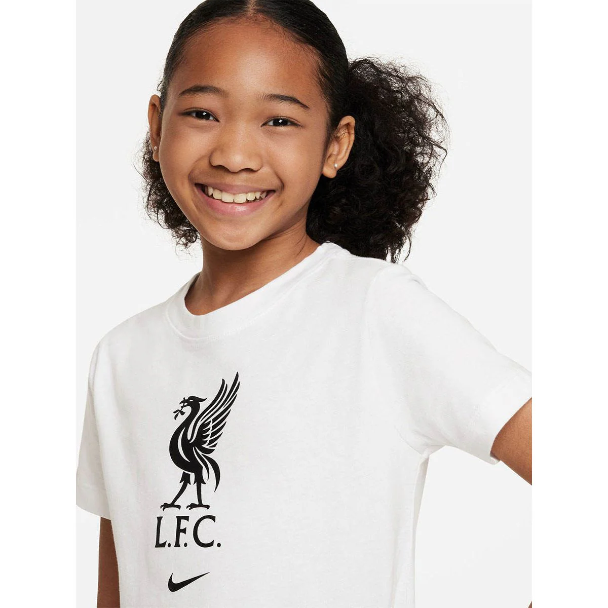 NIKE Liverpool FC Crest Kids Football T-Shirt - White - L (US SIZE)