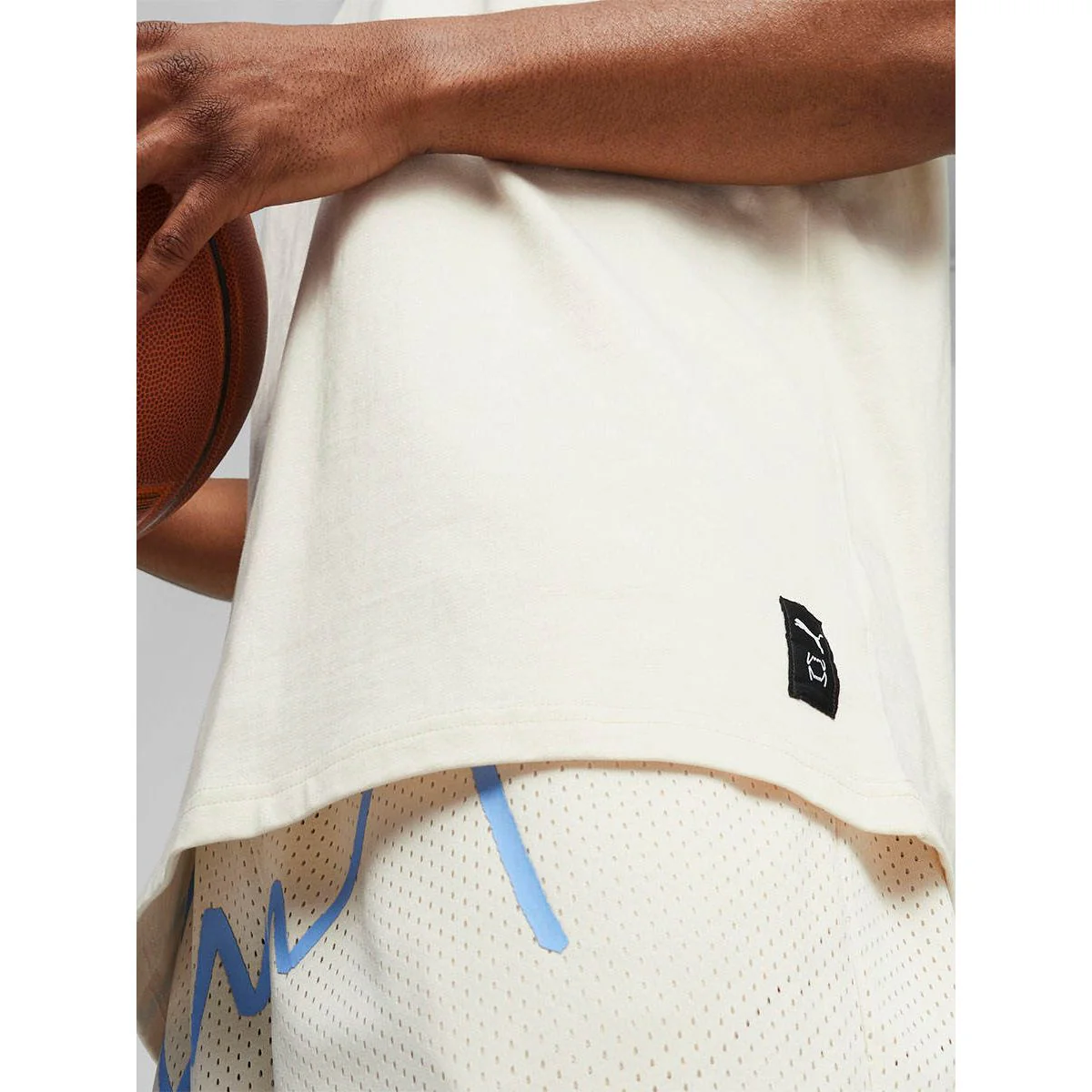 PUMA Jaws EMB Core Men's Basketball T-Shirt - Cream - L (UK SIZE)