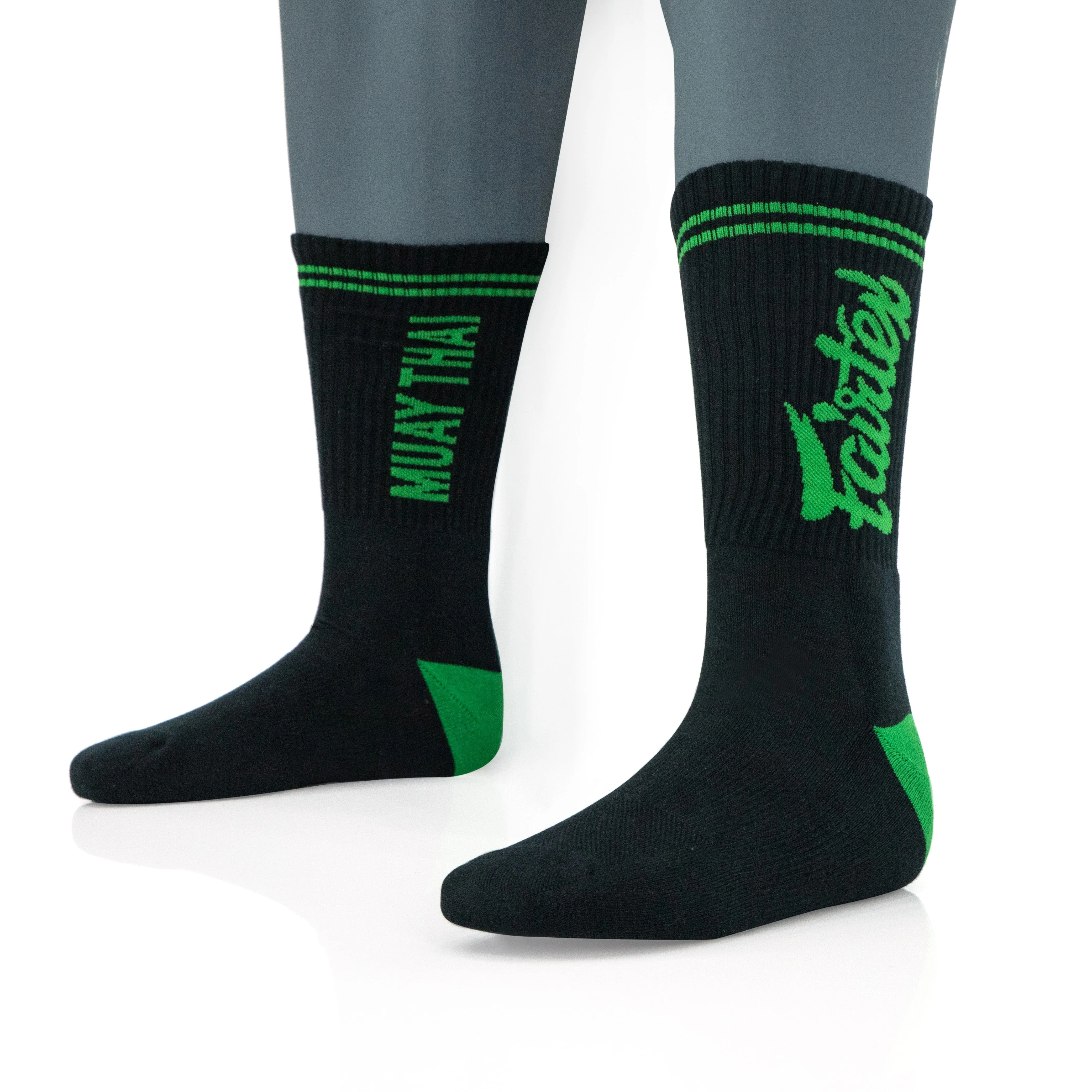 Fairtex Socks 3 - Black/Green - Black - US11-12