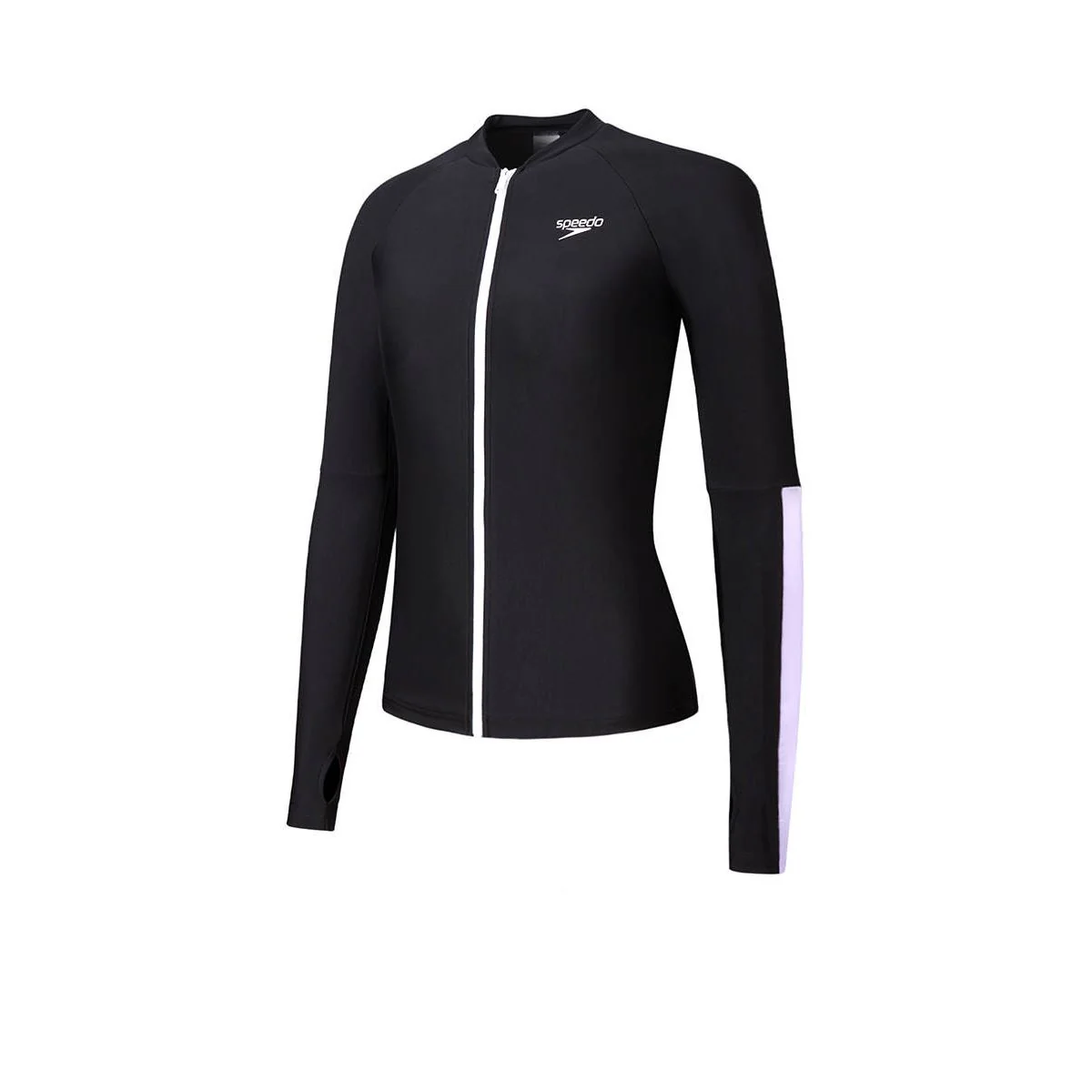 SPEEDO Zipped Long Sleeve Women's Rashguard - Black - L (UK SIZE)