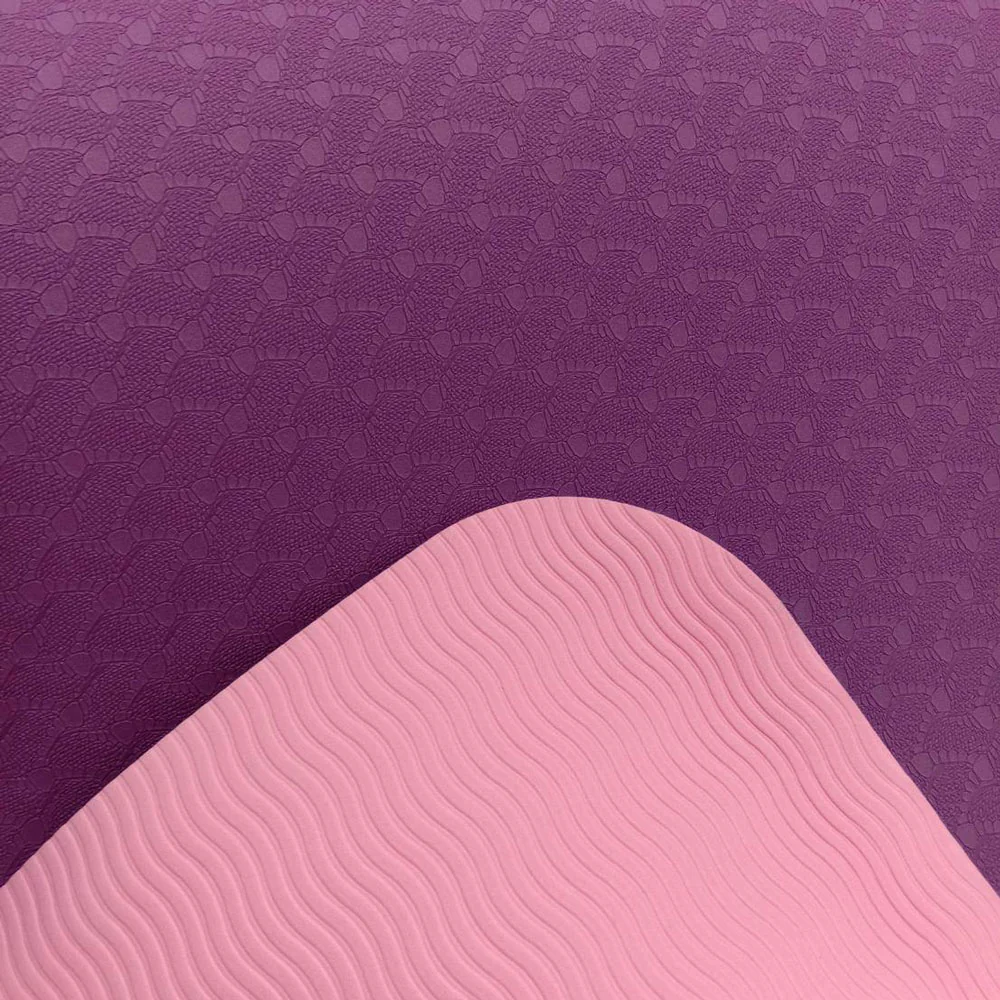 EXEO แผ่นรองออกกำลังกาย / เสื่อโยคะ TPE 2 Tone AB8001 6 mm. สีชมพู/ม่วง - Multi color - ONE SIZE