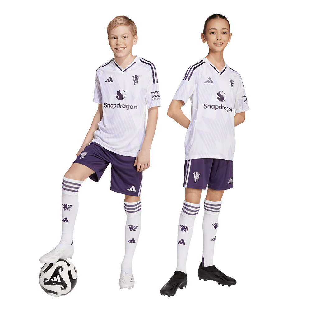 ADIDAS Kids Manchester United Away 2025/26 Football Shorts - Purple - 128 CM