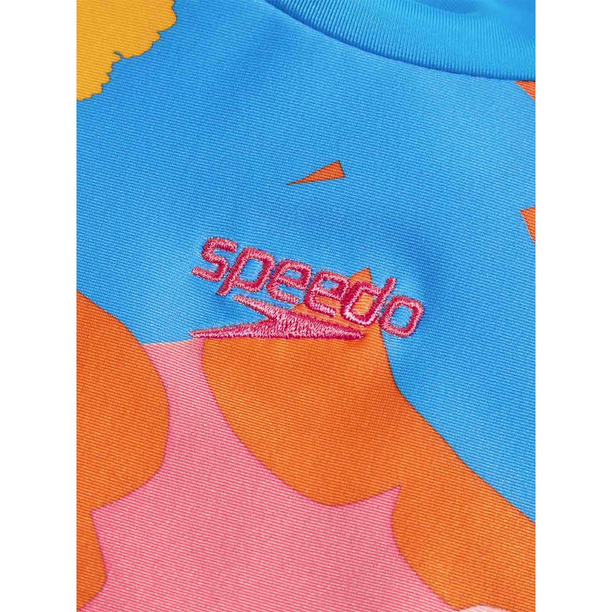 SPEEDO Printed Long Sleeve Girls Rashguard - Blue - 11-12 YEARS