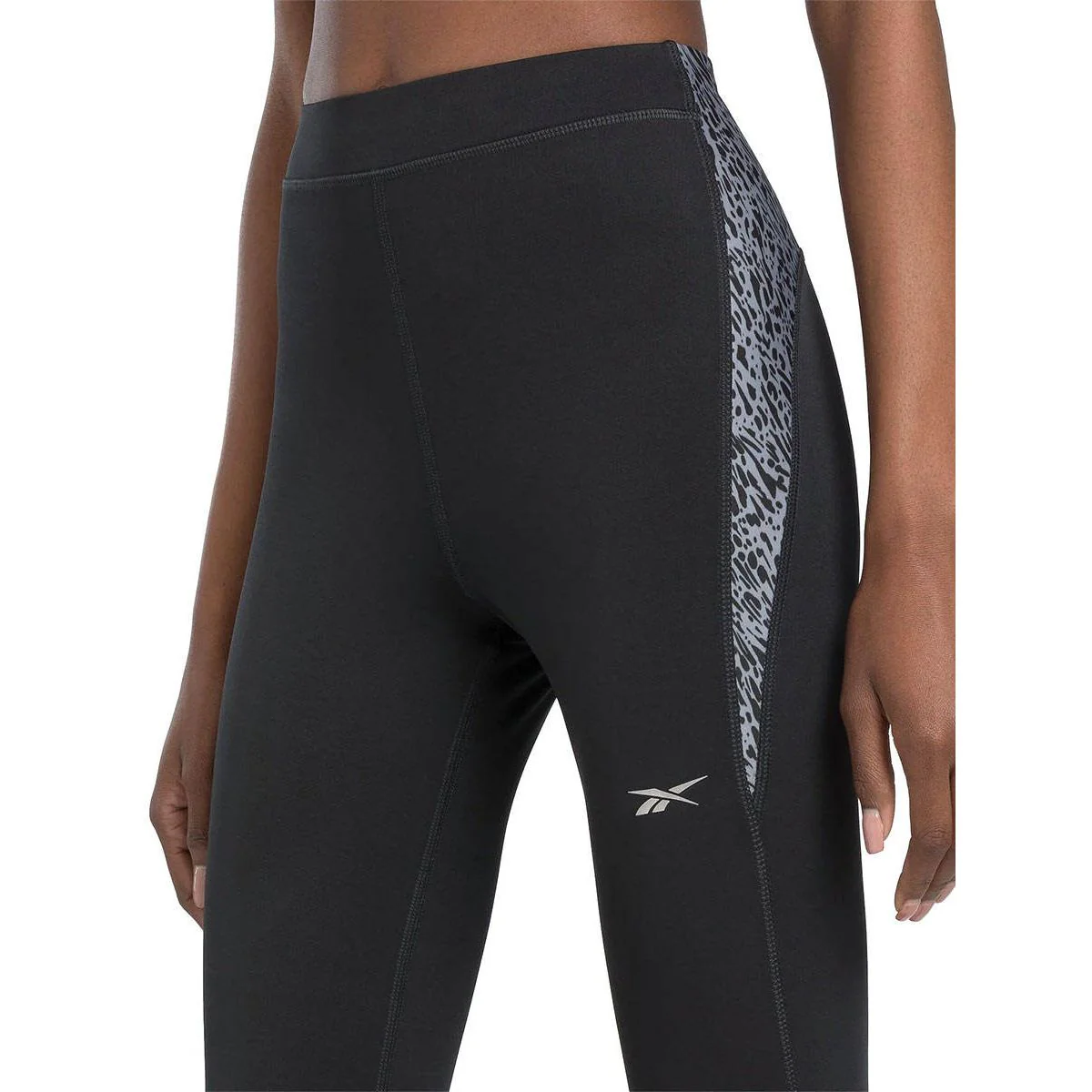 REEBOK Running Aop Tight Women's Running Pants - Black - 2XS (US SIZE)