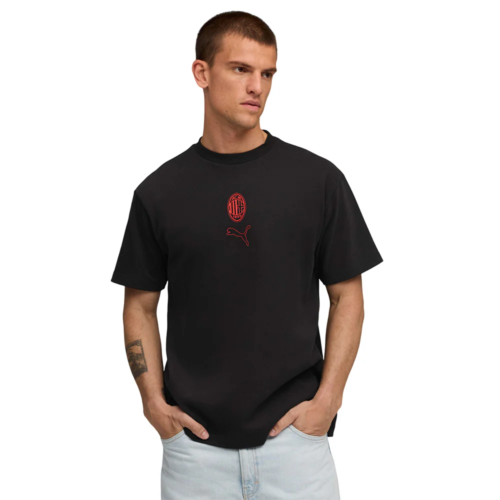 PUMA AC Milan ftblSTATEMENT Men's Football T-Shirt - Black - 2XL (UK SIZE)