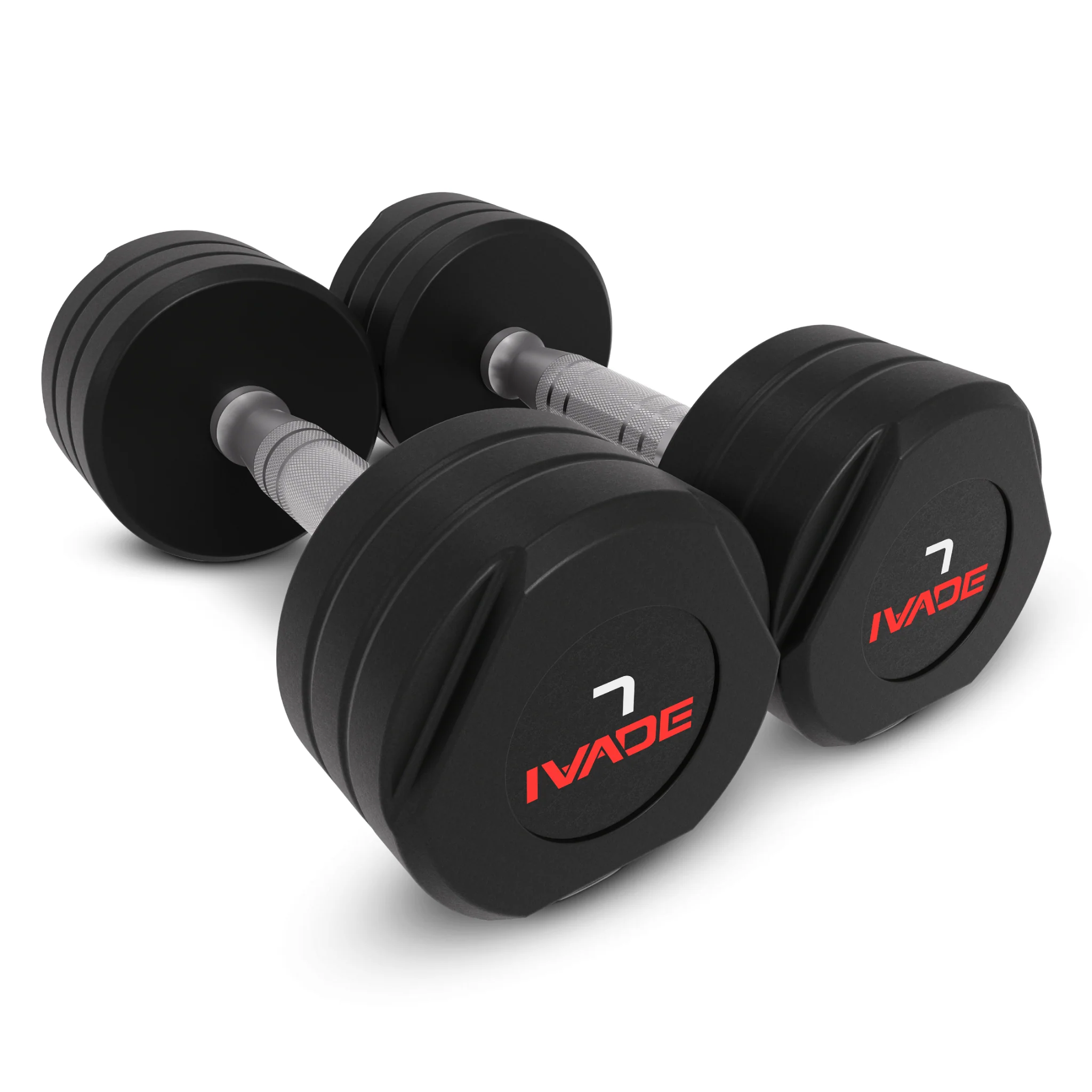 ดัมเบล STUDIO หุ้มยาง IVADE (MD2123) - Black - 10KG x 2 ชิ้น