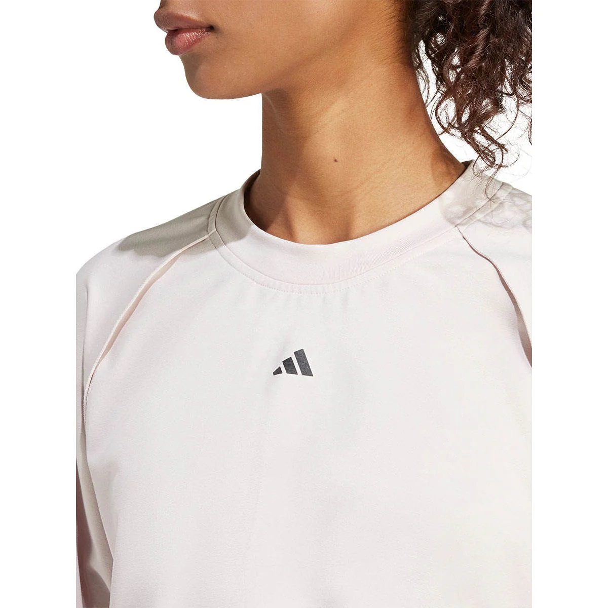 ADIDAS Power Hidden Racerback Overlay Cover Up Women's Sweatshirt - Cream - L (ASIAN SIZE)