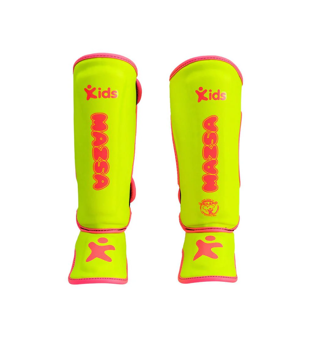 MAZSA Puj SEX1204900 Kids Boxing Shin Guards - Yellow - L