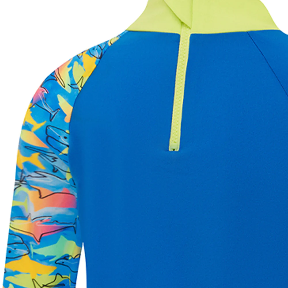 SPEEDO Under The Sea Long Sleeve Boys Rashguard - Blue - 2 YEARS