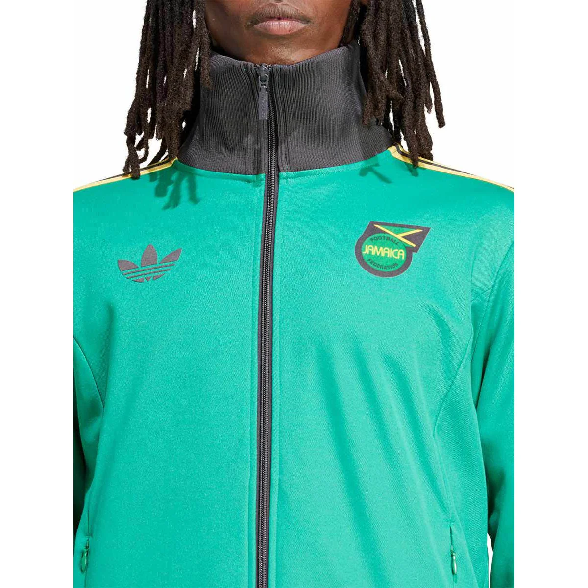 ADIDAS Jamaica Beckenbauer Track Men's Football Jacket - Green - 2XL (UK SIZE)