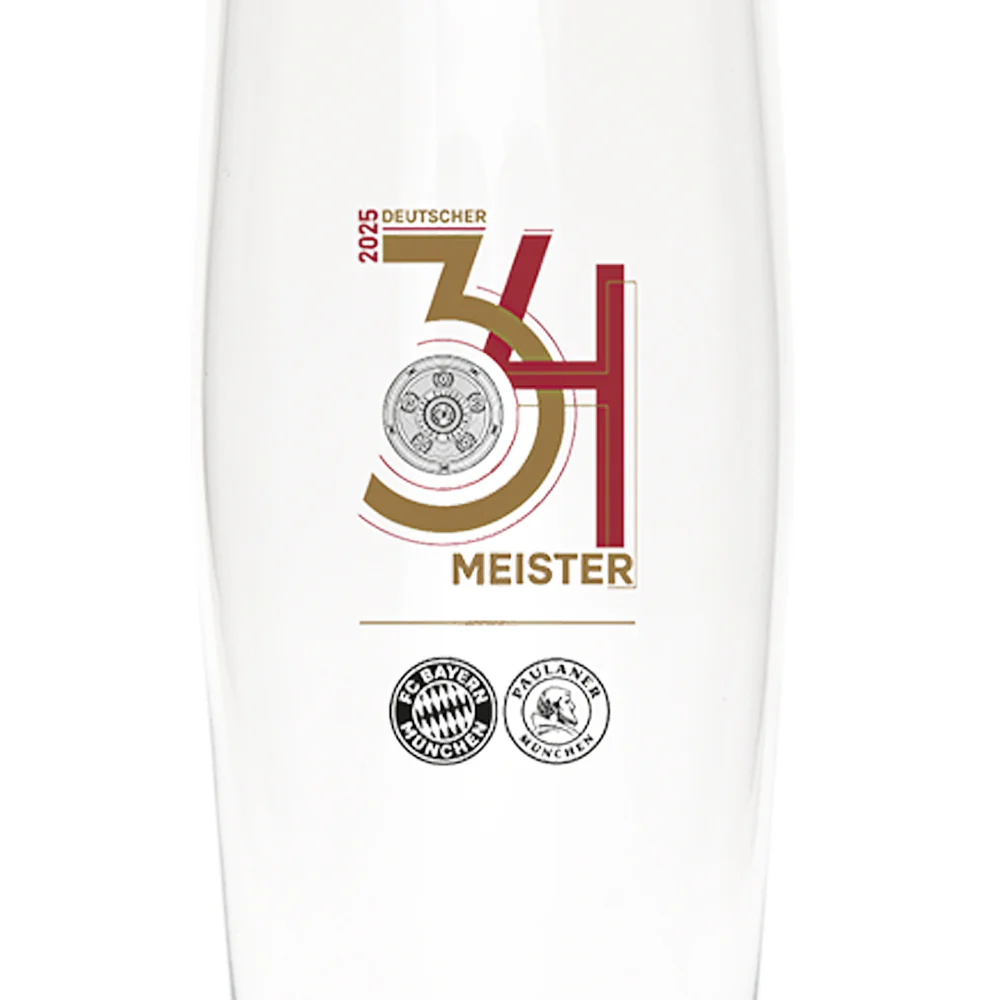 FC BAYERN MUNCHEN Bundesliga Winners 2024/25 Pint Glass - Clear - ONE SIZE