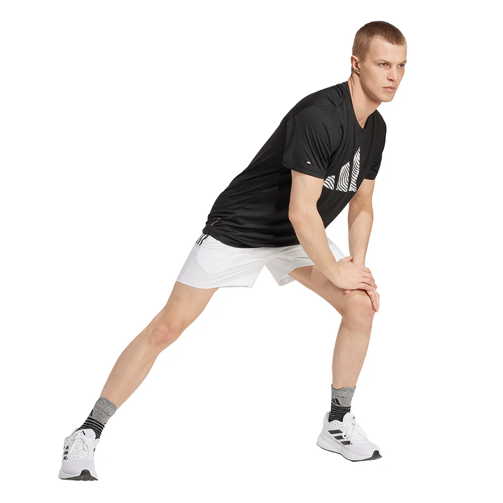 ADIDAS Adi365 Running Essentials Brand Love Men's Running T-Shirt - Black - 2XL (ASIAN SIZE)