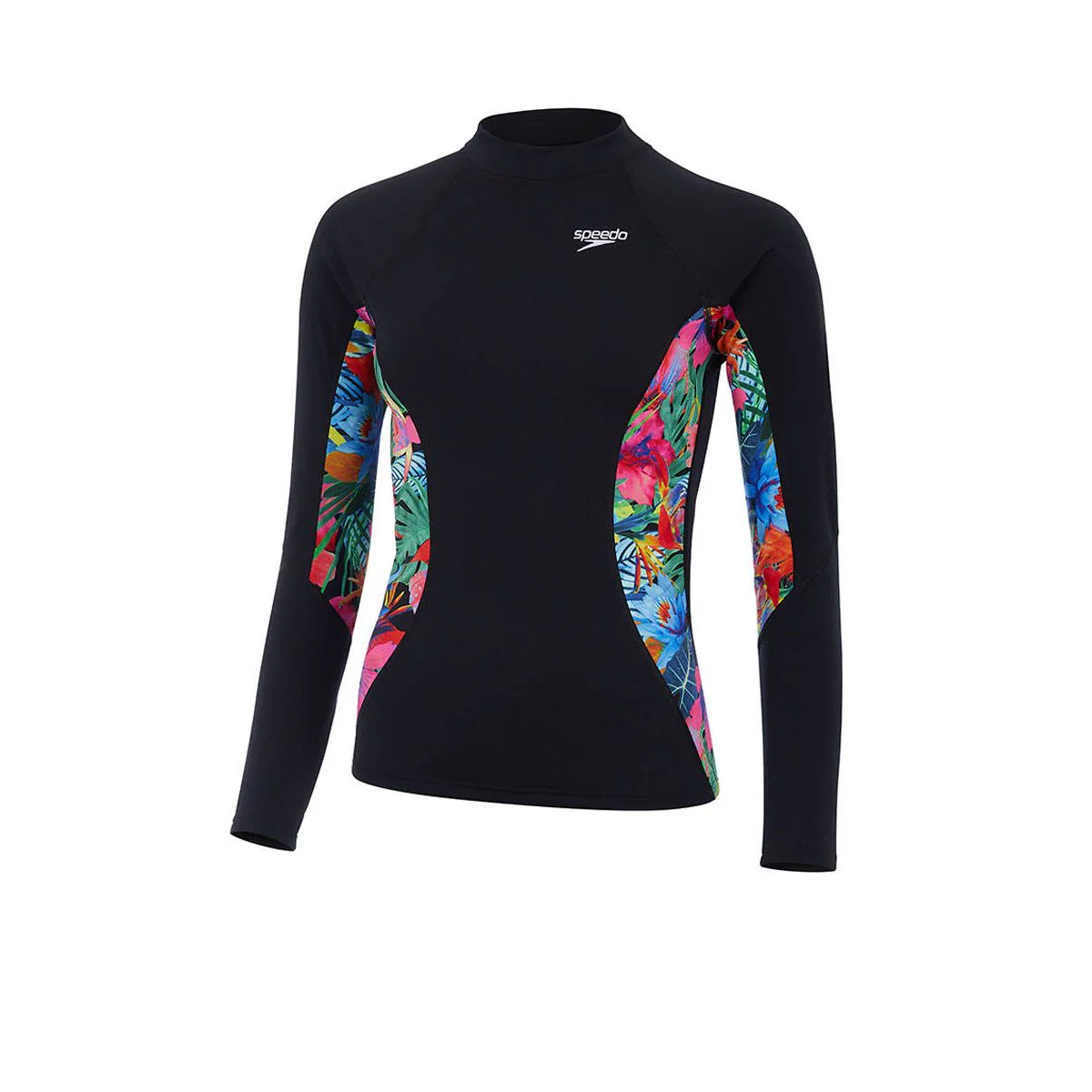 SPEEDO Printed Long Sleeve Women's Rashguard - Black - L (UK SIZE)