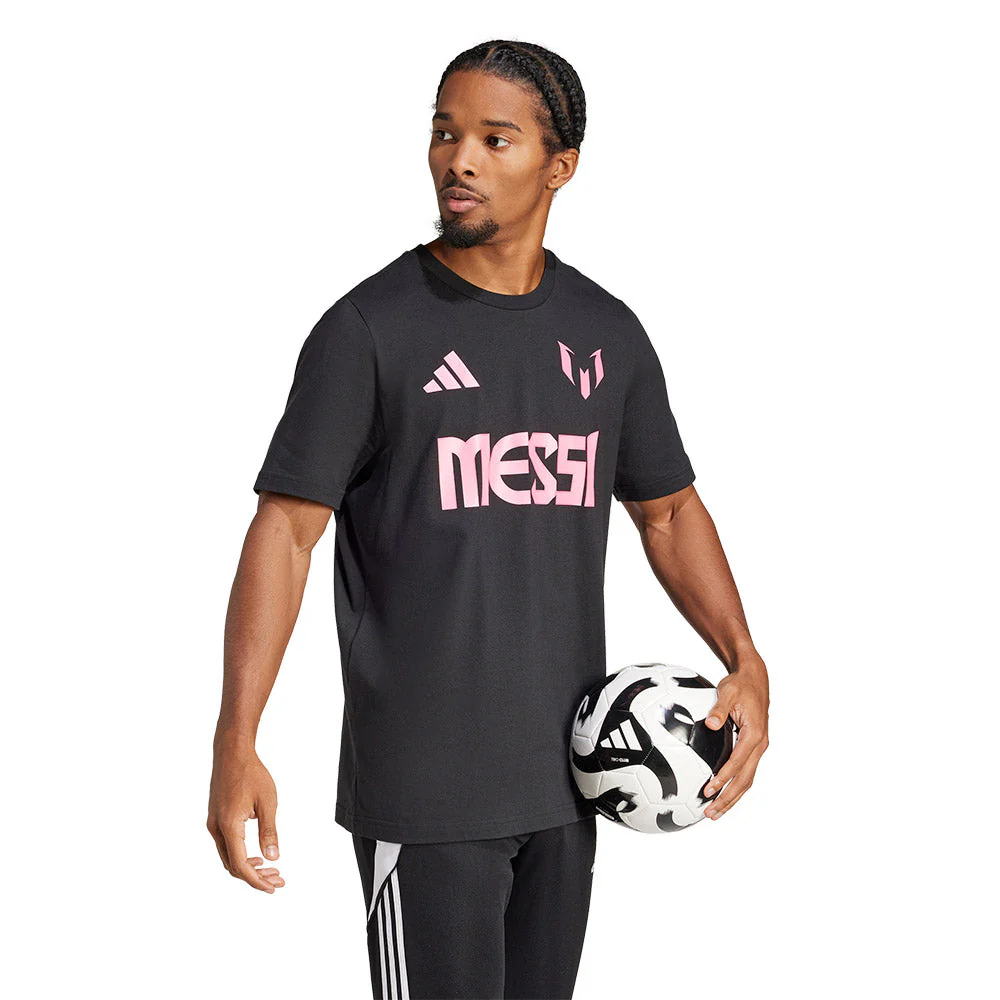 ADIDAS Messi Name and Number Graphic Men's Football T-Shirt - Black - 2XL (UK SIZE)