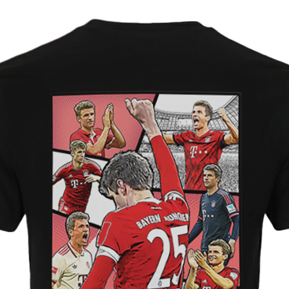 FC BAYERN MUNCHEN Thomas Muller Men's Football T-Shirt - Black - 2XL (UK SIZE)