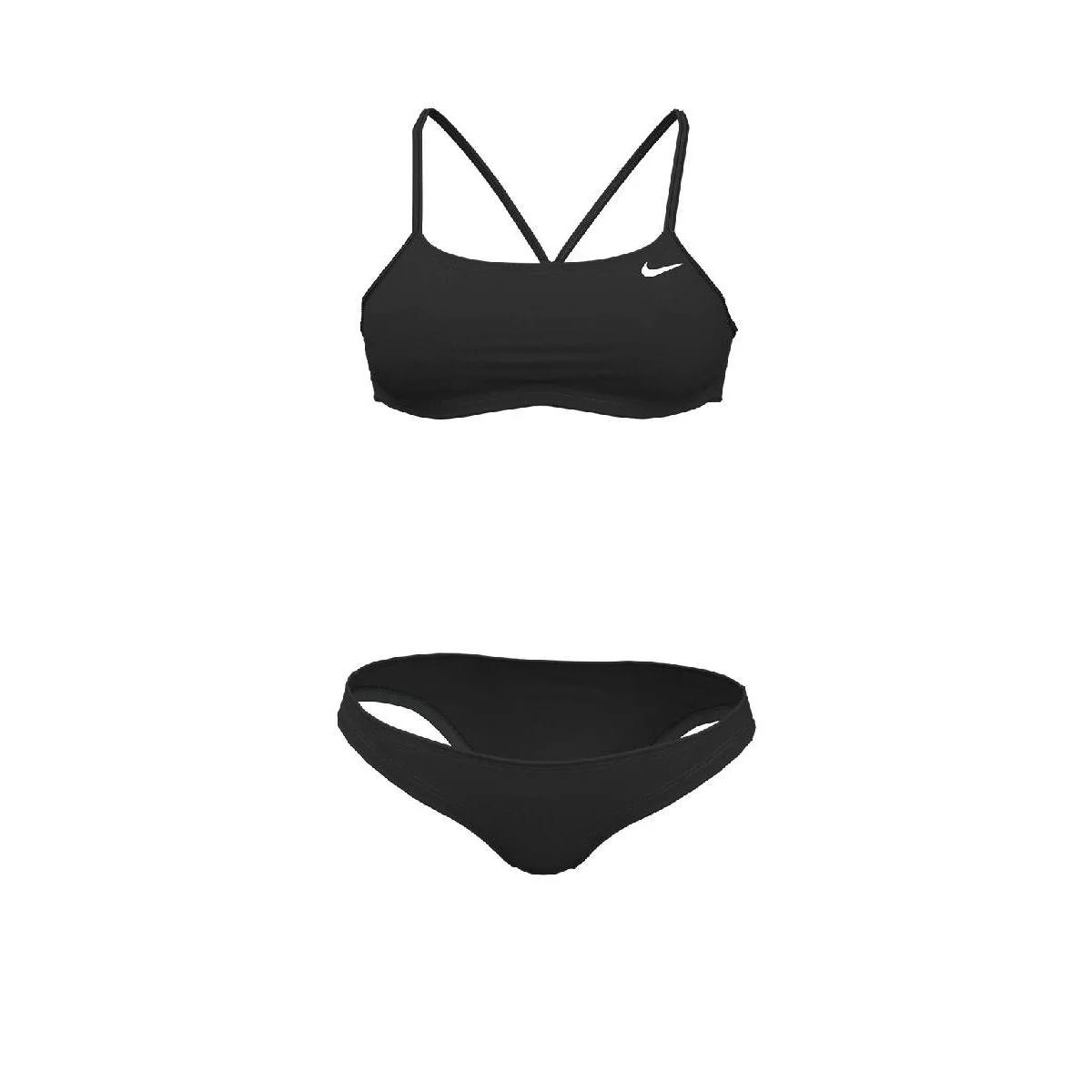 NIKE Essential Racerback Two Pieces Women's Swimsuit - Black - L (US SIZE)