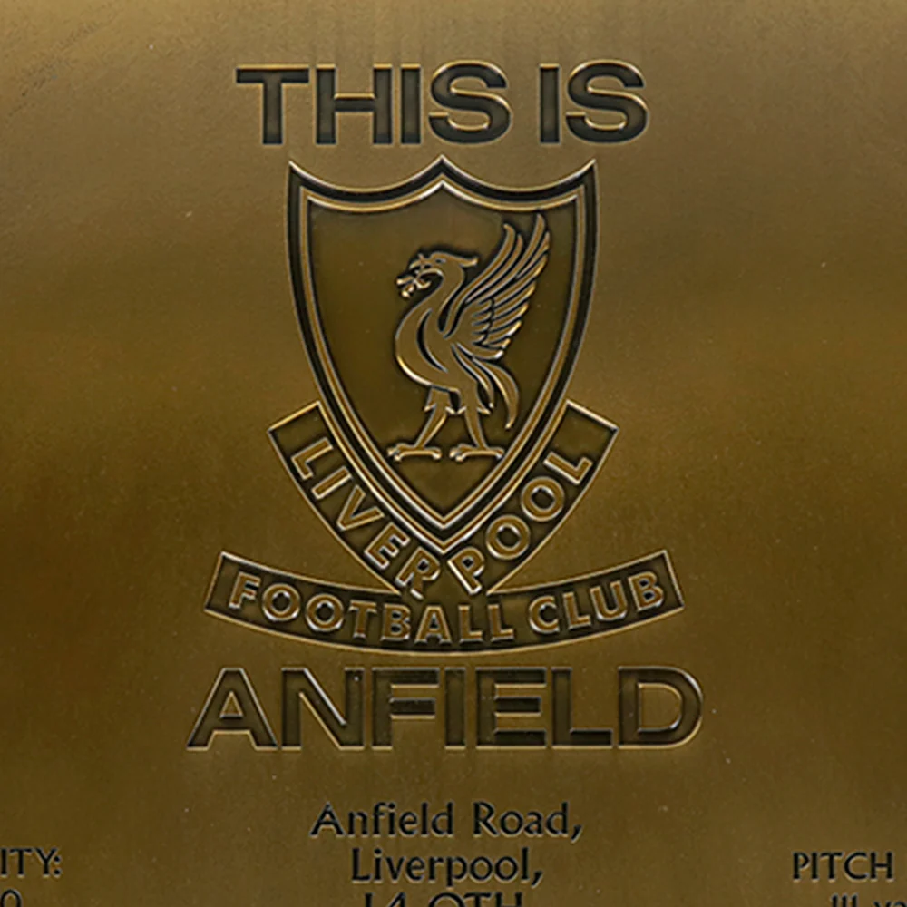 LFC Anfield Blueprint Plaque - Gold - ONE SIZE