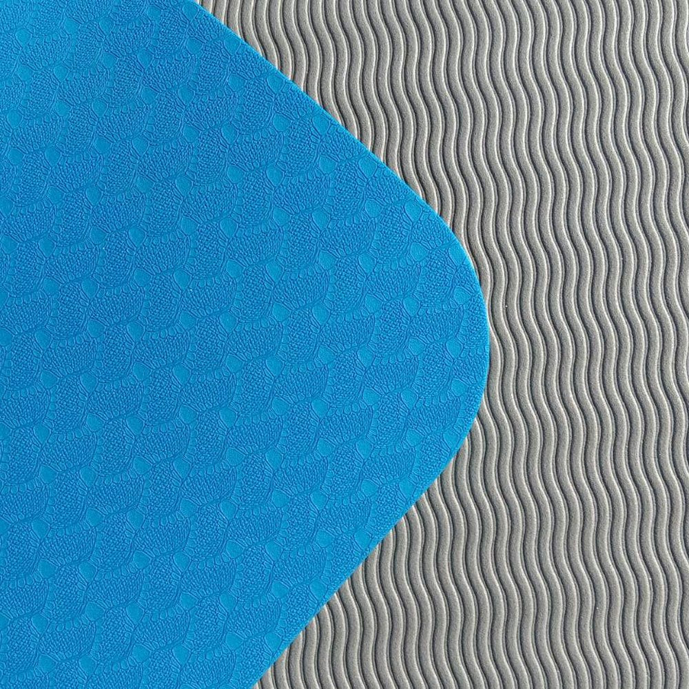 EXEO แผ่นรองออกกำลังกาย / เสื่อโยคะ TPE 2 Tone AB8001 6 mm. สีน้ำเงิน/เทา - Multi color - ONE SIZE