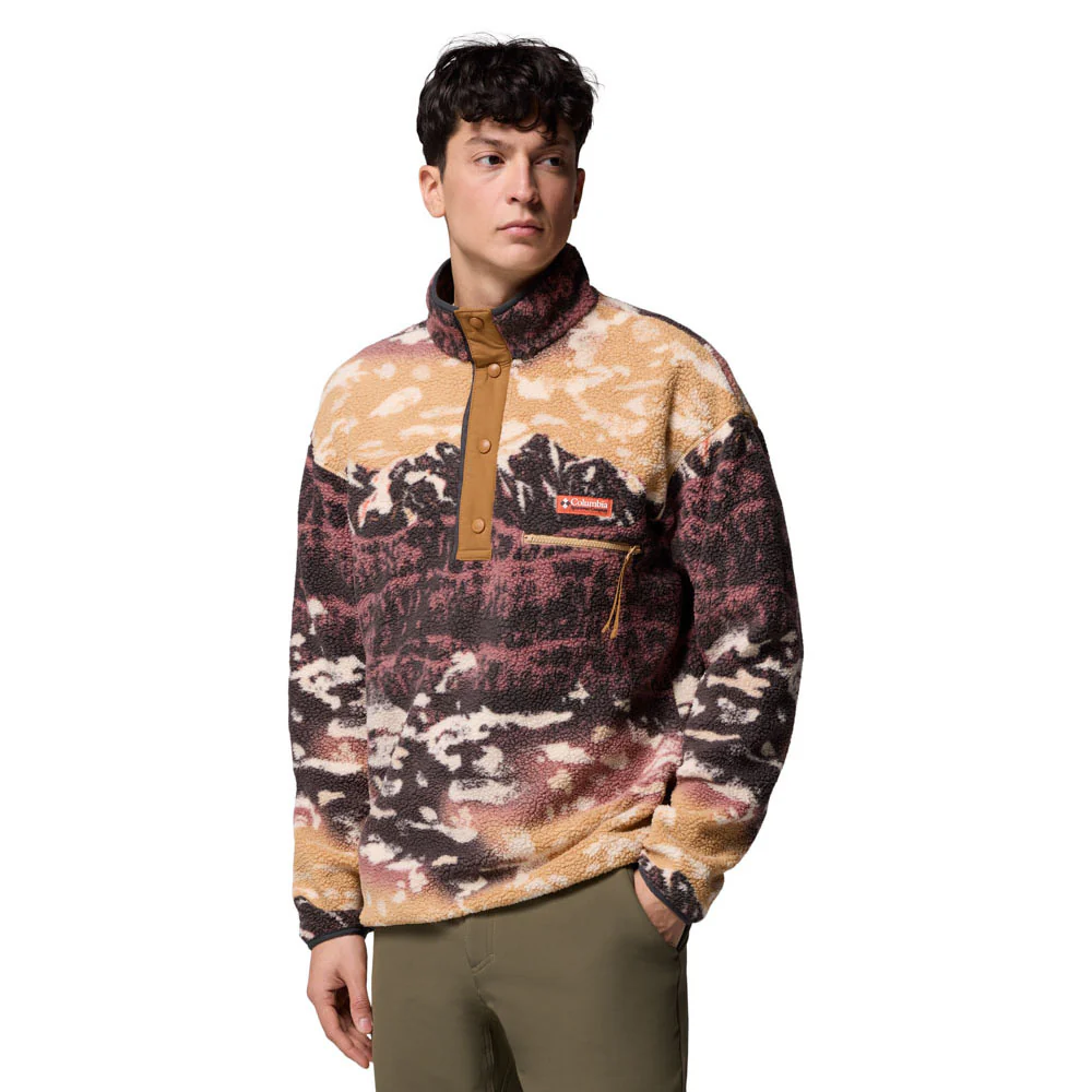 COLUMBIA Helvetia™ II Printed Half Snap Men's Sweatshirt - Brown - 2XL (US SIZE)