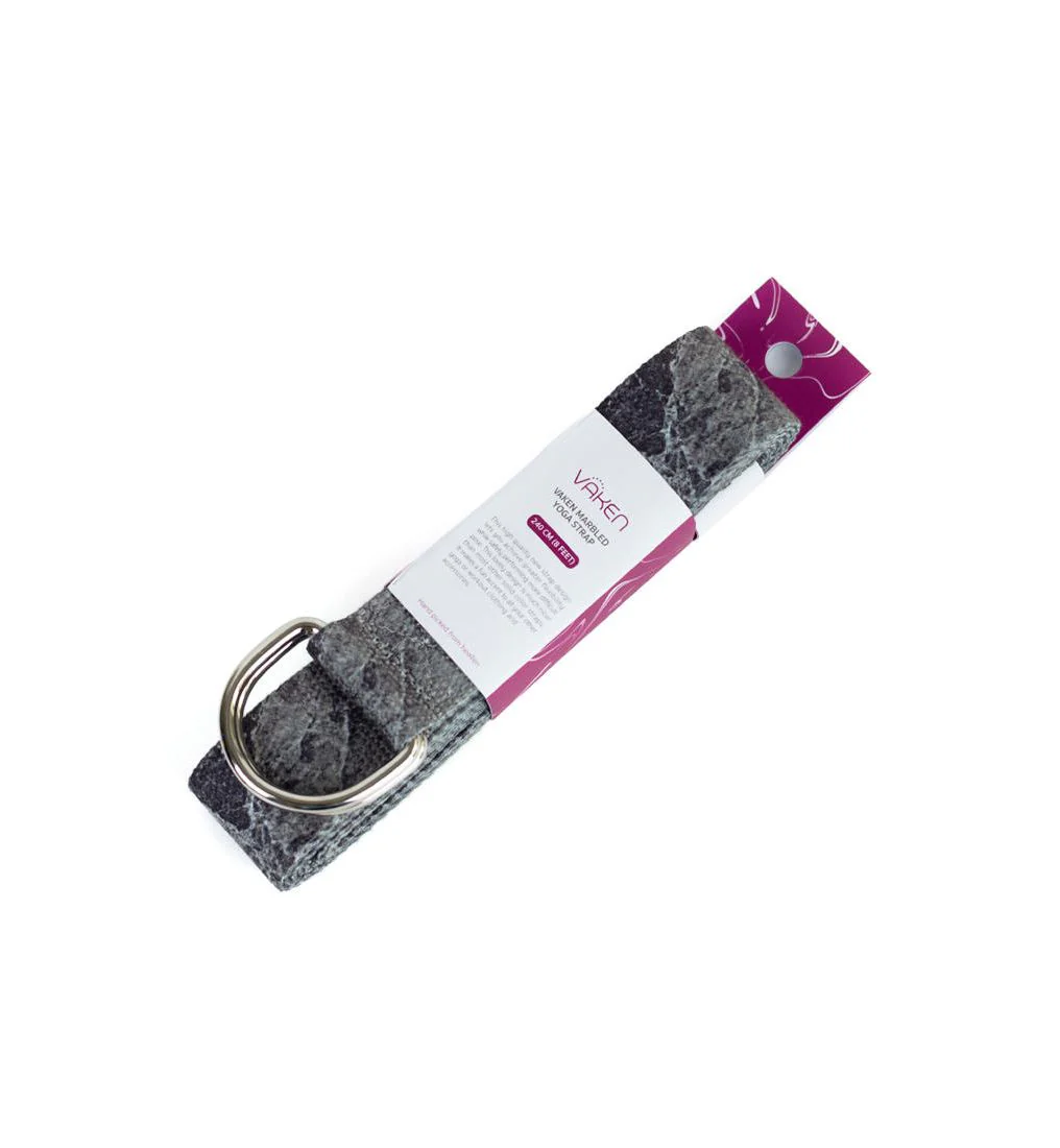 VAKEN Marbled Yoga Strap - Black - ONE SIZE