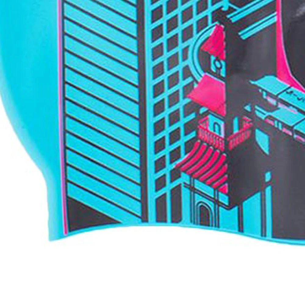 SPEEDO Slogan Print Unisex Swim Cap - Blue - ONE SIZE