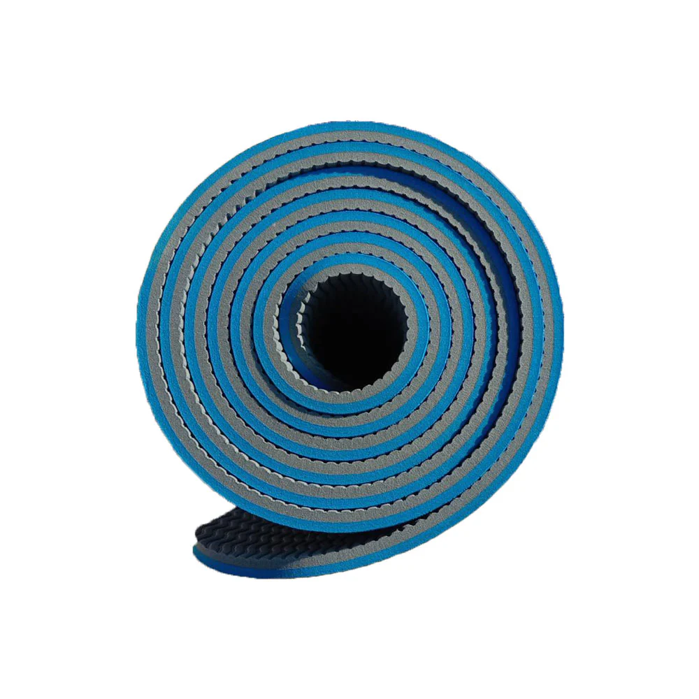 EXEO แผ่นรองออกกำลังกาย / เสื่อโยคะ TPE 2 Tone AB8001 6 mm. สีน้ำเงิน/เทา - Multi color - ONE SIZE