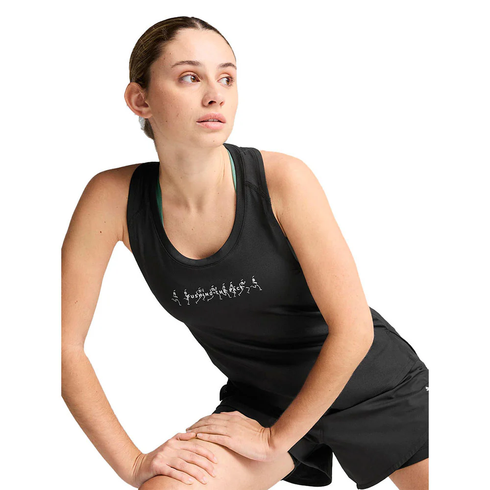 PUMA Run Graphic Mesh Singlet Women's Running Tank - Black - L (UK SIZE)