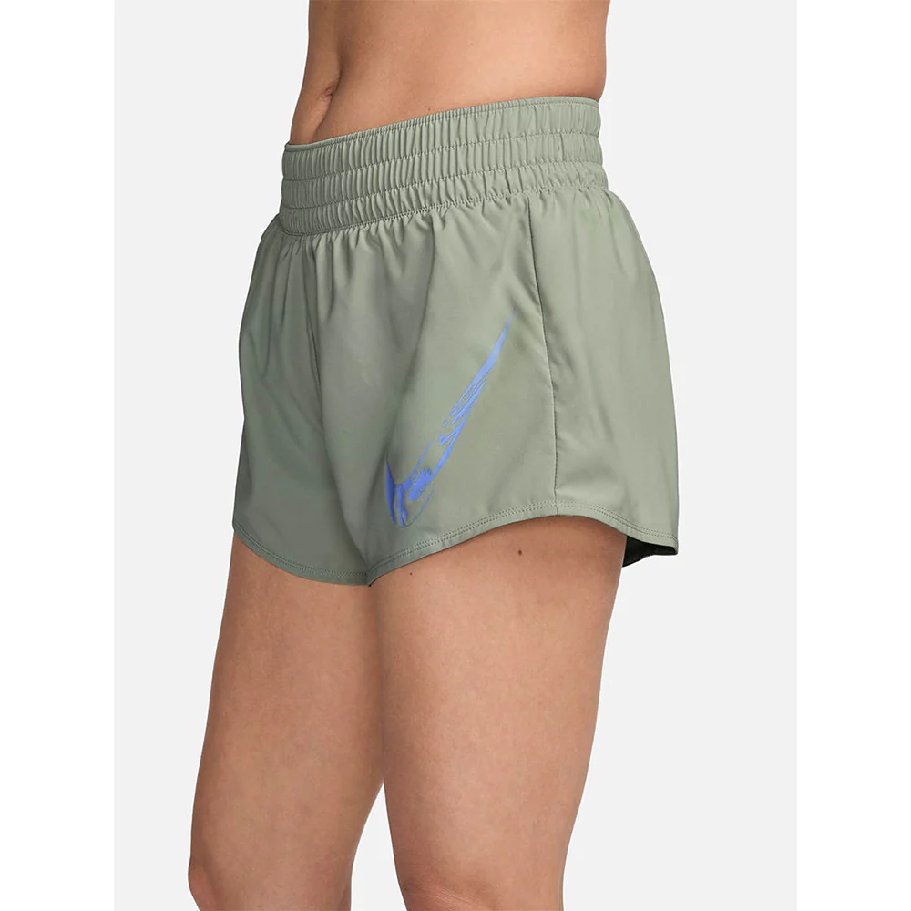NIKE One Dri-FIT Mid-Rise Brief-Lined Graphic Women's Running Shorts - Green - L (ASIAN SIZE)