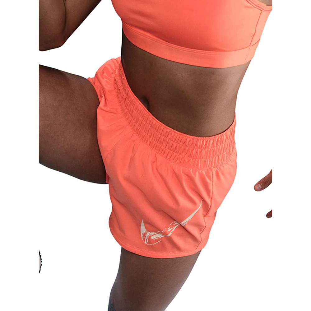 NIKE One Dri-FIT Mid-Rise Graphic Women's Running Shorts - Orange - L (ASIAN SIZE)