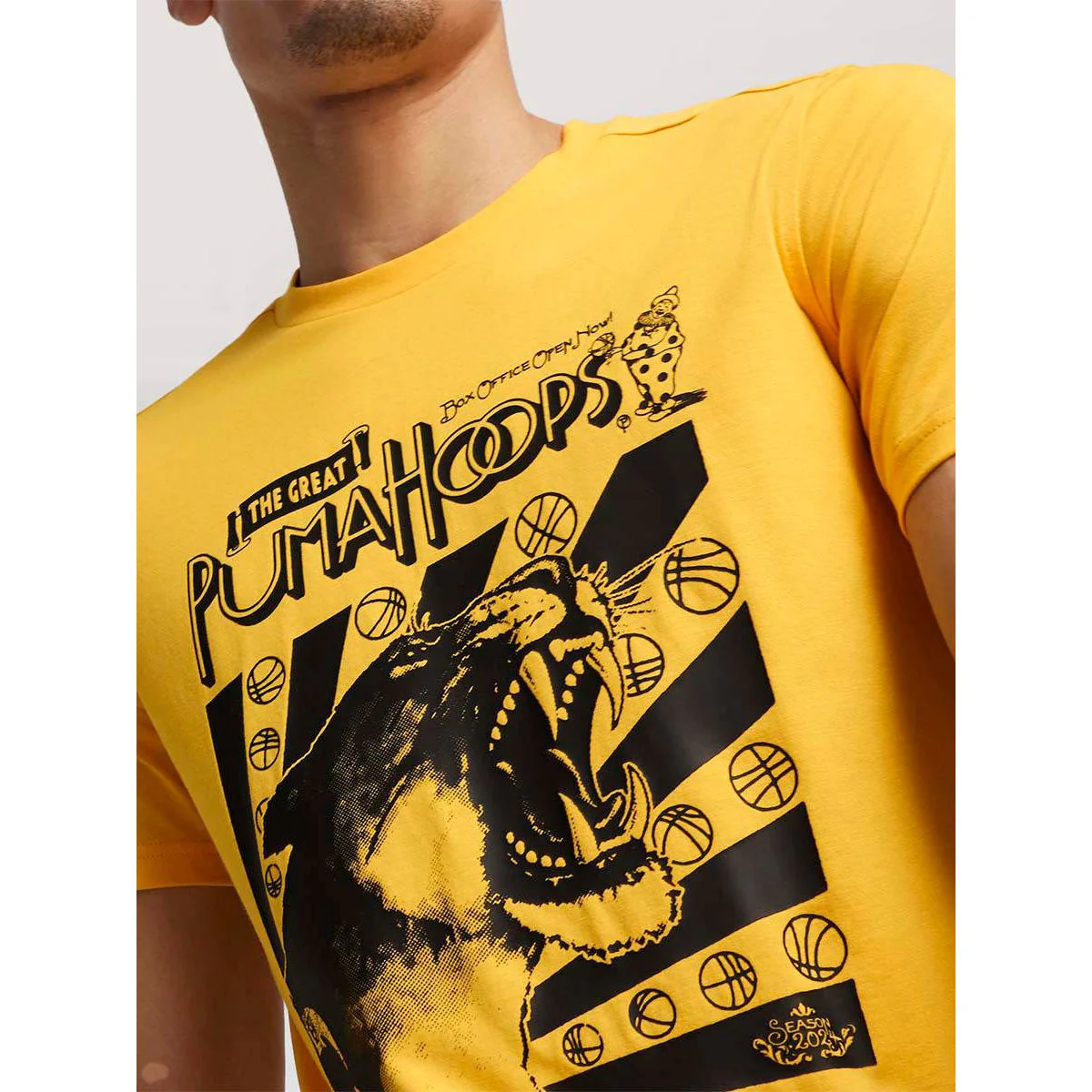 PUMA TSA 5 Men's Basketball T-Shirt - Yellow - L (UK SIZE)