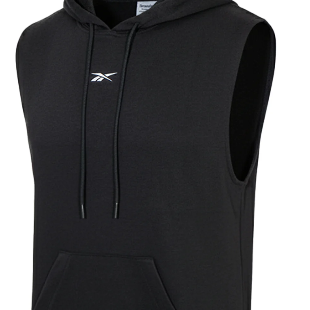 REEBOK Identity Basketball Hoodie Men's Training T-Shirt - Black - L (US SIZE)