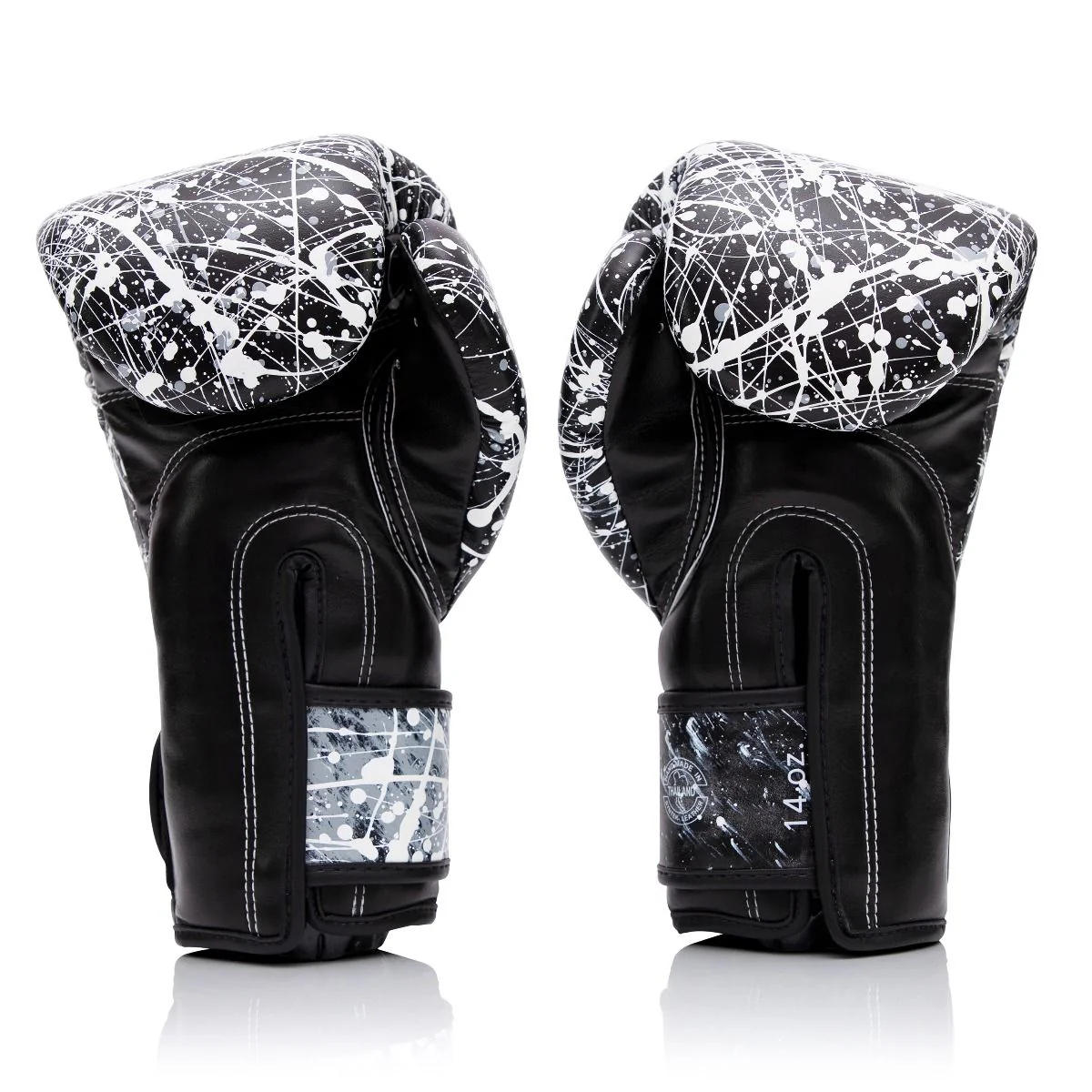 Fairtex Microfiber Gloves - Art collections - Black/White Painter - Black - 10 oz
