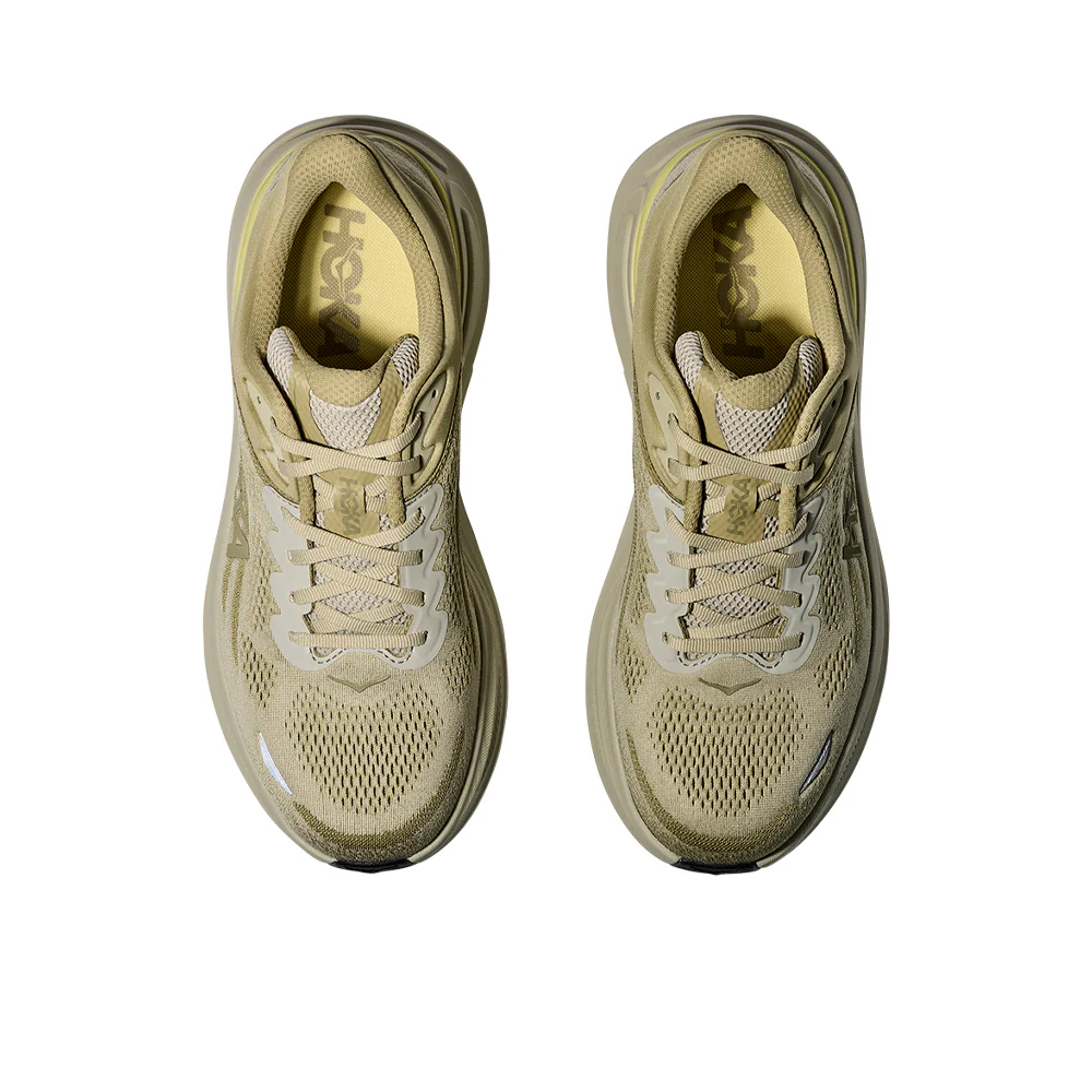 HOKA Bondi 9 Wide Men's Running Shoes - Beige - US 10