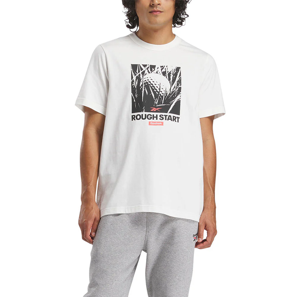 REEBOK Golf It's Rough Men's T-Shirt - Cream - 2XL (US SIZE)
